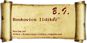 Boskovics Ildikó névjegykártya